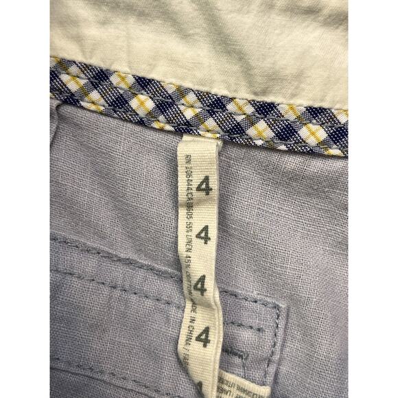 Anthropologie Paper Boy Shorts Womens 4 Linen Purple Chino‎ Cuffed Casual - Picture 8 of 12